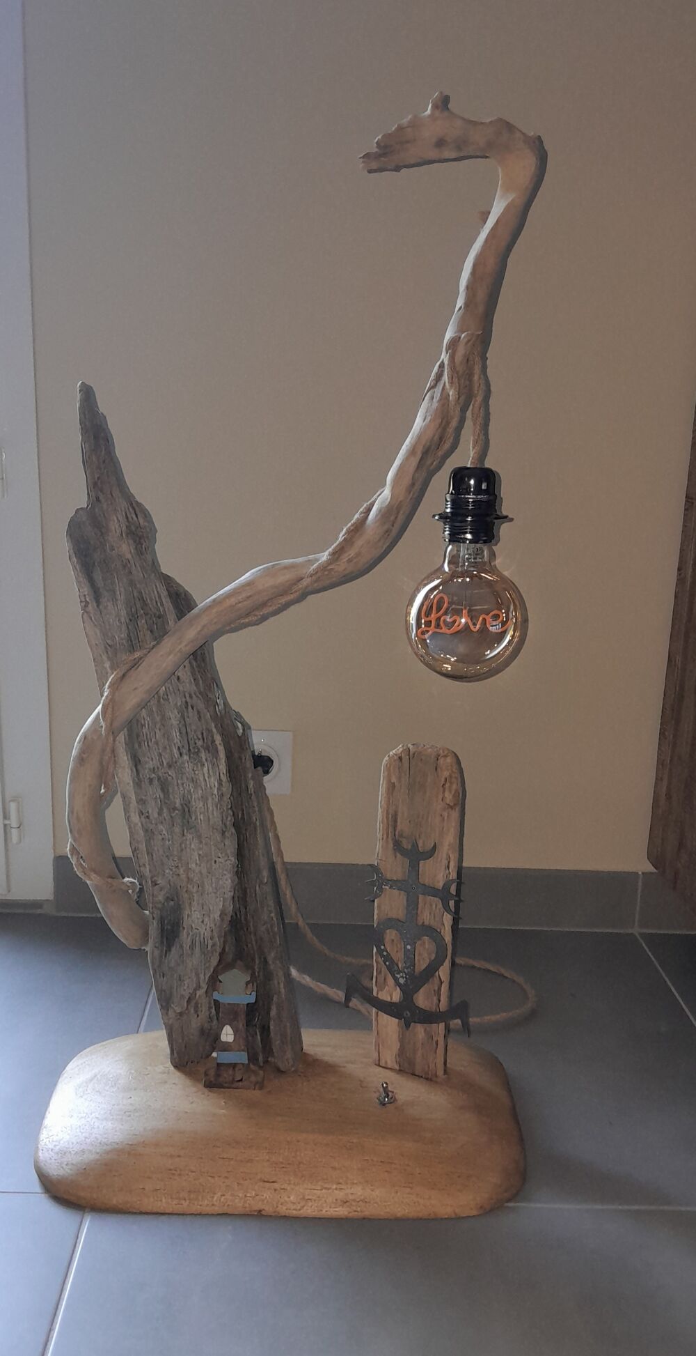 Luminaires bois flott&eacute; Décoration
