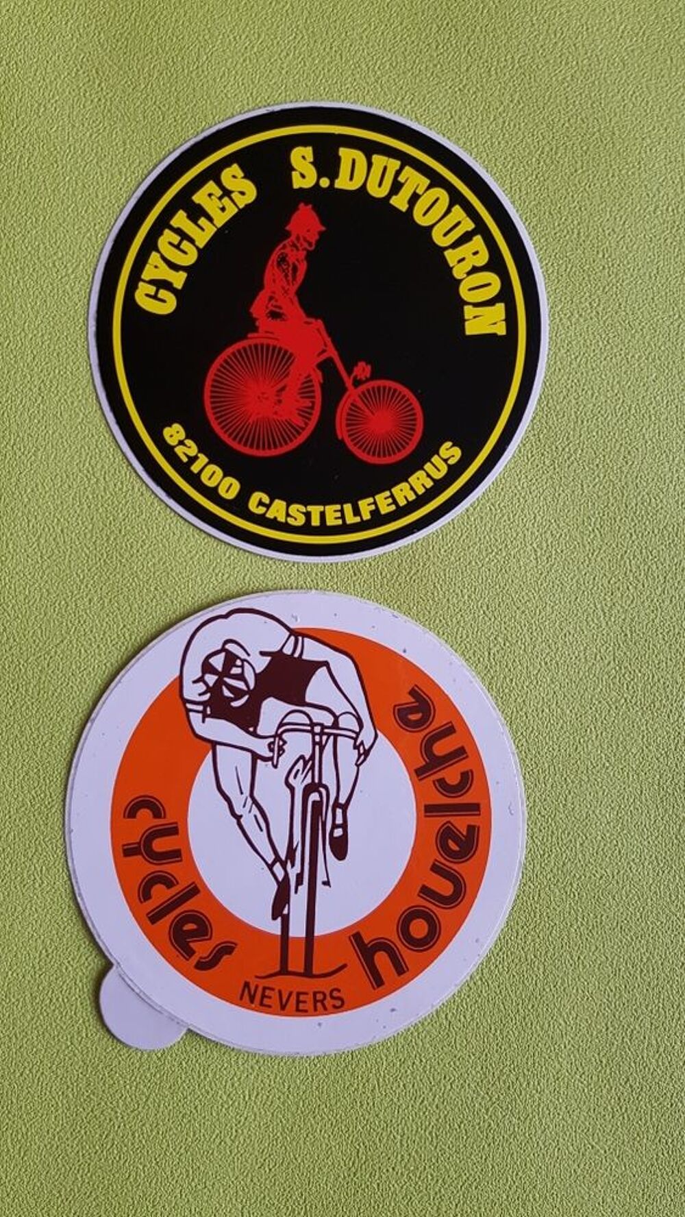 LES AUTOCOLLANTS CYCLES * VINTAGE *
S.DUTOURON 
HOUELCHE 
DE ZOTTI 
LAROCHE 
ROUGERON 
ETIENNE 
F.CADET Vélos