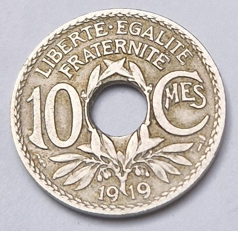 Pi&egrave;ce de monnaie 10 centimes Lindauer 1919 France 