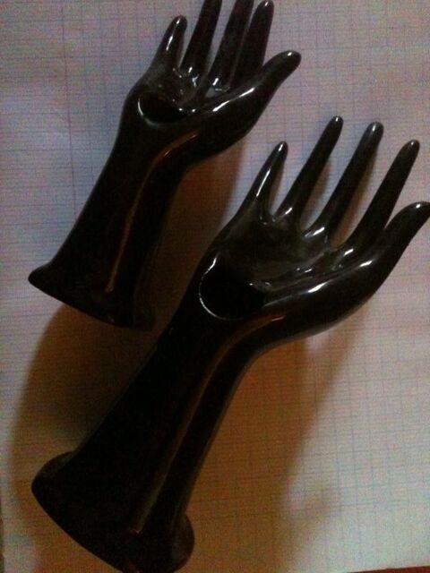 Lot de 2 mains soliflore vase c�ramique noire vintage 1970. 50 Rouen (76)