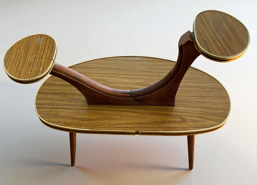 Porte-plantes bois et formica ann&eacute;es 60 Meubles
