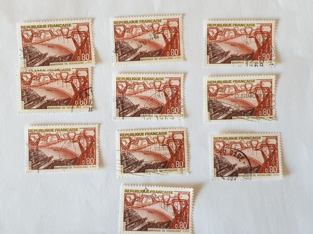 Timbre france Barrage de Vouglans 1969- lot 0.40 euro 