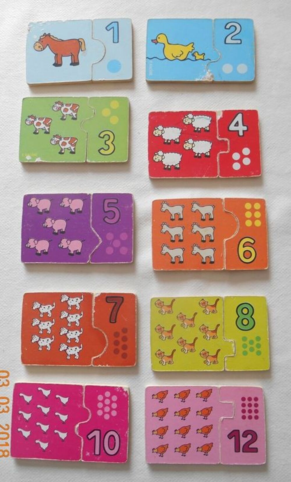 Puzzle animaux auto-correctif double face carton Jeux / jouets