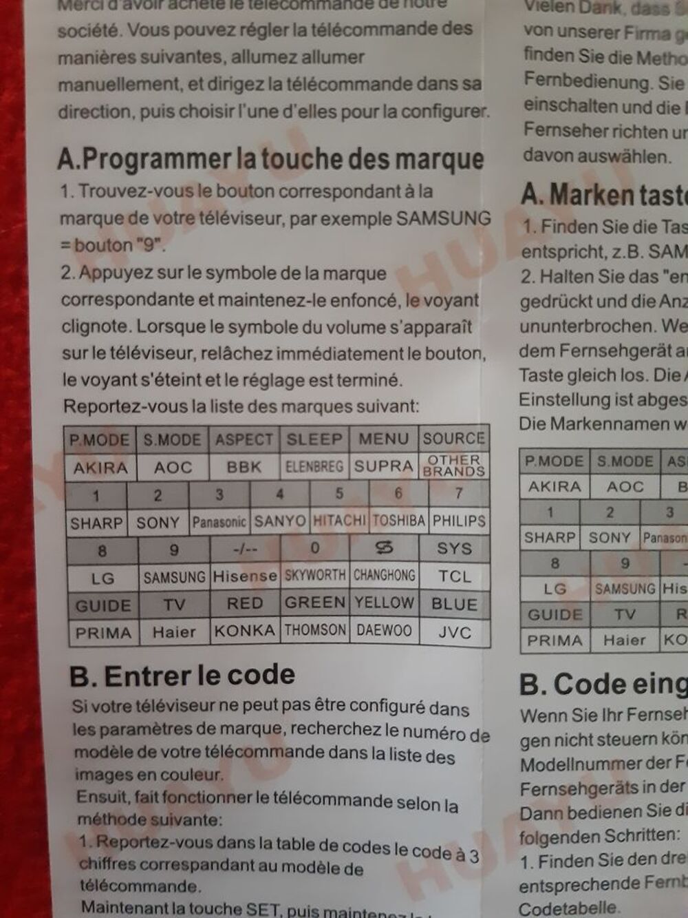 T&eacute;l&eacute;commande de TV intelligente universelle pour Sharp, etc Photos/Video/TV