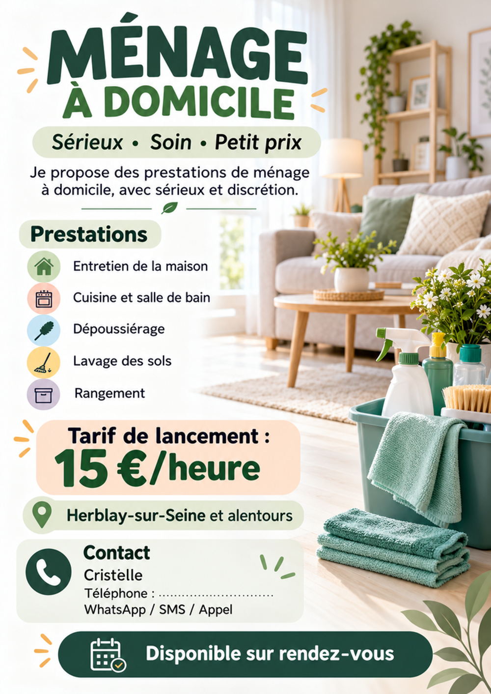   Entretien de votre lieu de vie  