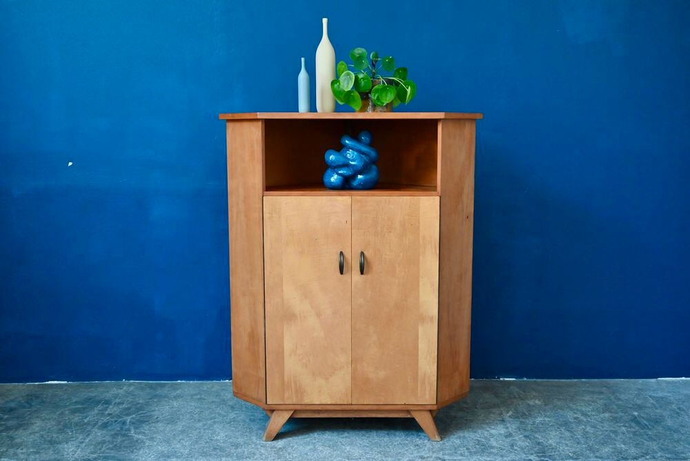 Commode d'angle haute ou meuble de coin ancien style vintage Meubles