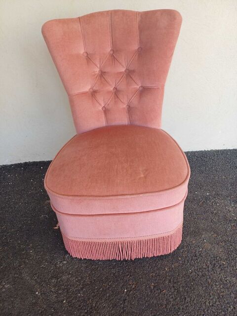 fauteui vintage  velour rose 60 Romans-sur-Isère (26)