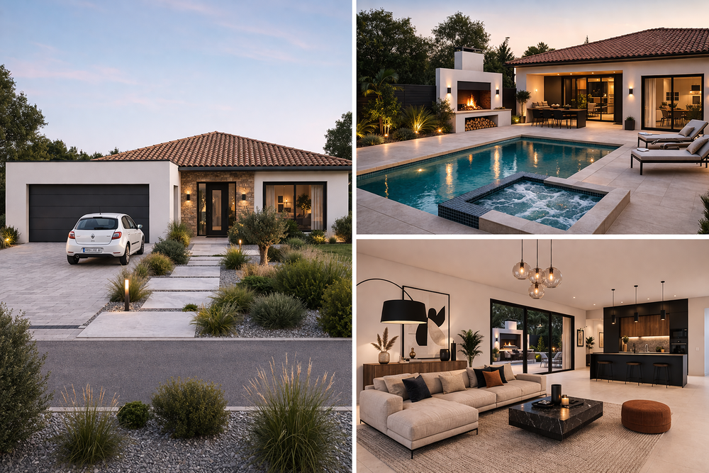 Vente Villa ? Maison d'architecte neuve ? 85 m² ? T4 ? Jardin ? Cazouls Capestang