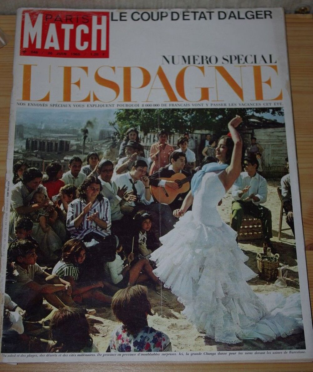PARIS MATCH - 26 JUIN 1965 - N&deg; 846 - L' ESPAGNE .. Livres et BD