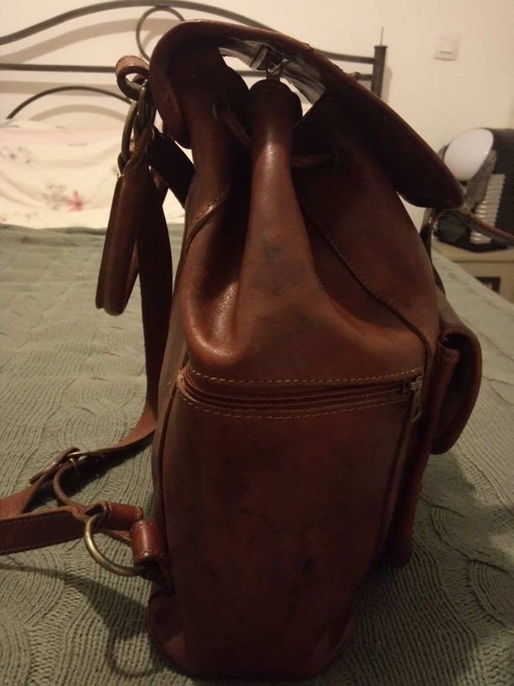 Sac &agrave; dos cuir femme marron grande taille mode Chaussures