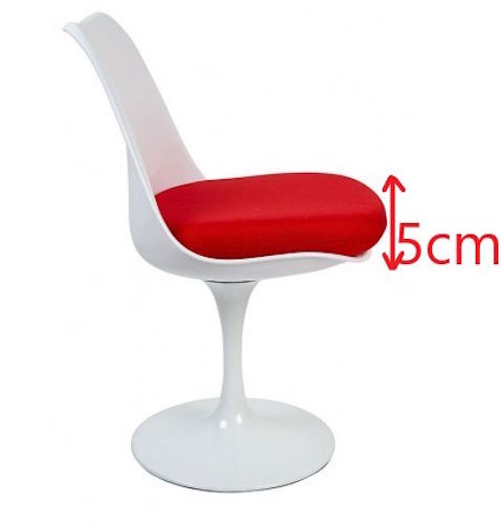 Chaise design tulip saarinen brillante coussin hauteur 5 cm Meubles