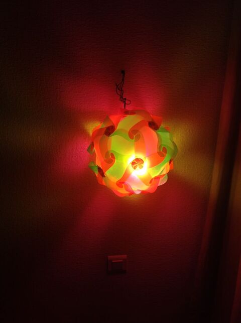 LAMPE PUZZLE AMBIENCE VERTE ORANGE 29 cm DIAM. Envoi Possibl 10 Tr�gunc (29)