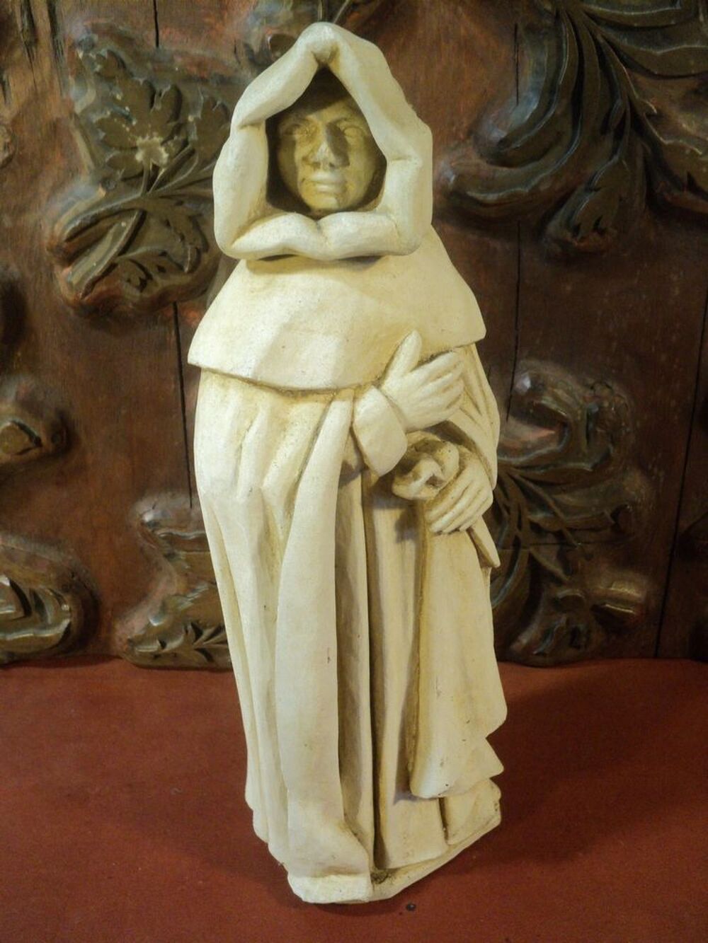 Statue Sculpture Moine Pleurant Décoration