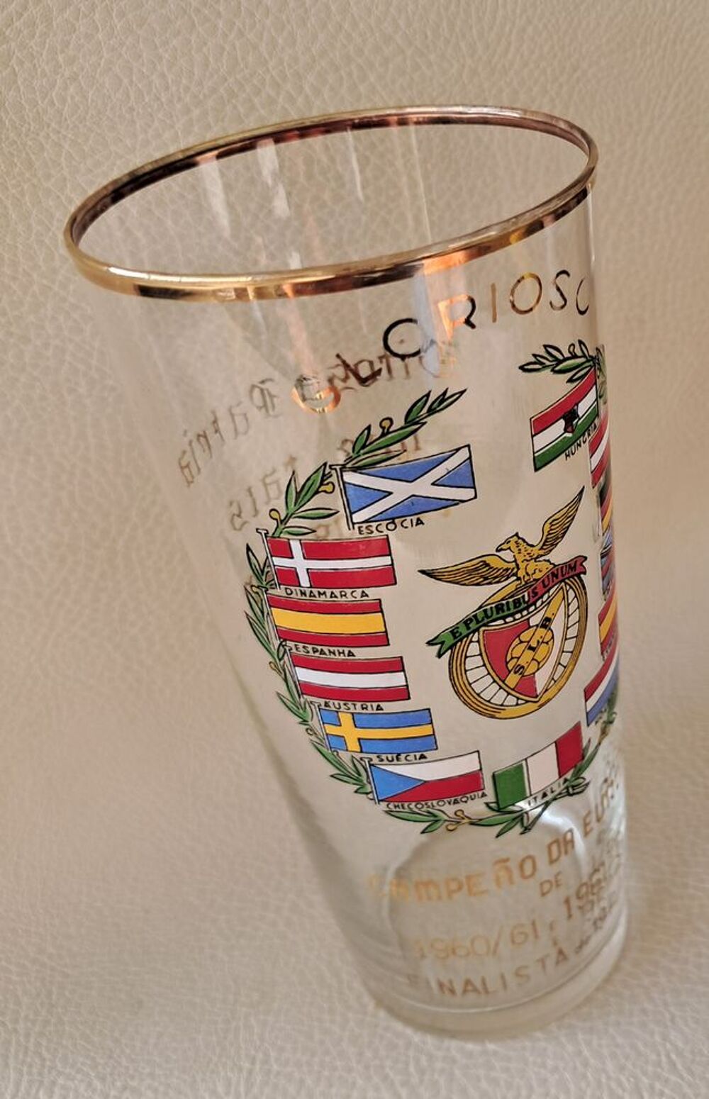 Verre vintage du SLB Benfica vintage, &acirc;g&eacute; de 64 ans 