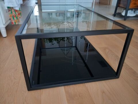 Grande table basse verre et m�tal noir comme neuve Nice (06)