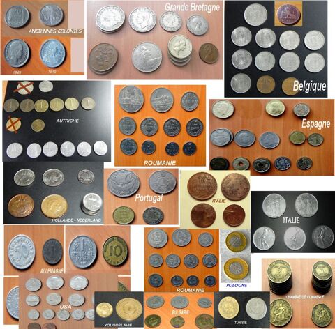 Lot de 135 pices de monnaies anciennes internationales 65 Albi (81)