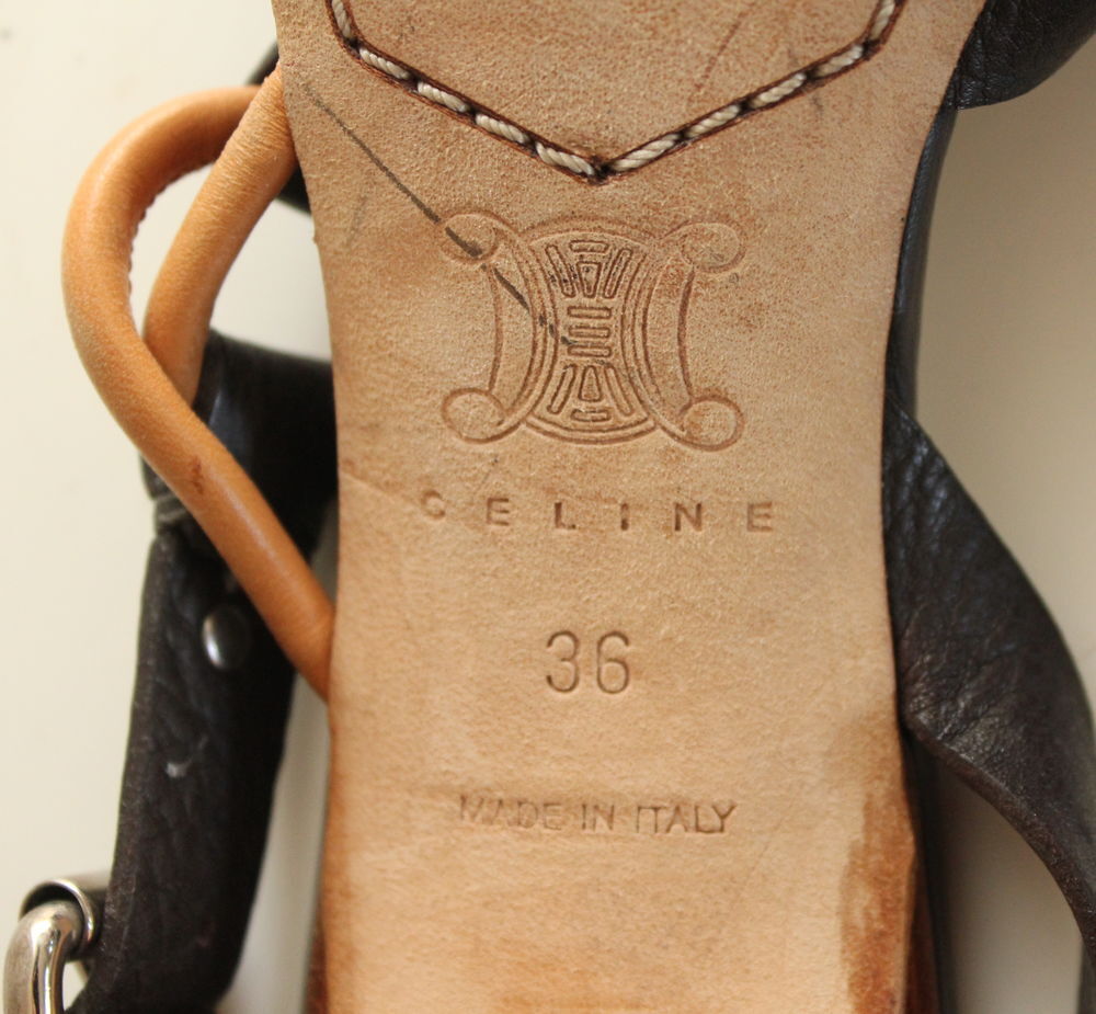 Sandales &agrave; talon CELINE 
T.36 IT soit 37 Fr Chaussures