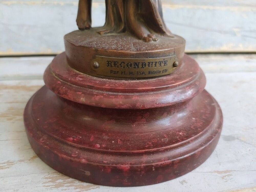 Lampe &agrave; P&eacute;trole Sculpture Femme La Reconduite H.Honor&eacute; Pl&eacute; 