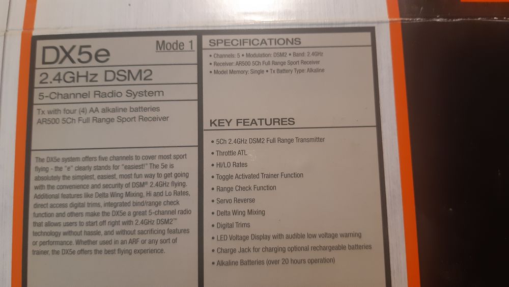 emetteur RC Spektrum DX5e 2.4 Ghz Mode 2 Jeux / jouets