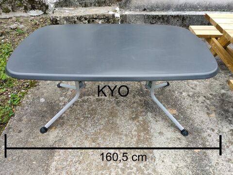 Table jardin pliable rectangulaire, gris extrieur terrasse 39 Foncine-le-Haut (39)