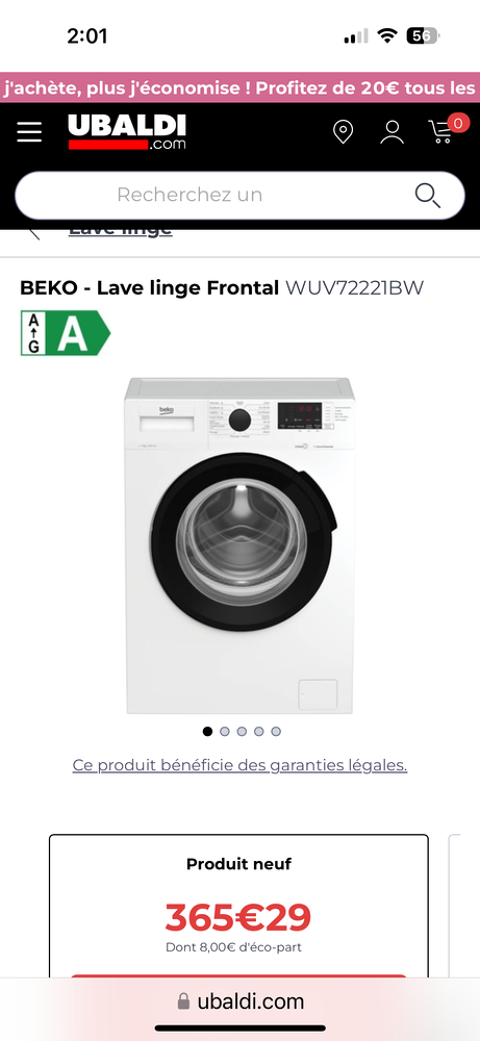 Lave Linge neuf (neuf dans l'emballage) 290 Roquebrune-Cap-Martin (06)