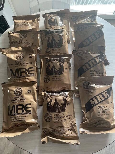 Ration militaire amricaine MRE - 2000 Kcalorie - 24 heures
190 Cbazat (63)