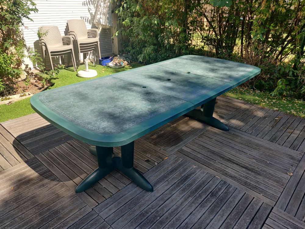 Table de jardin avec 2 rallonges Jardin