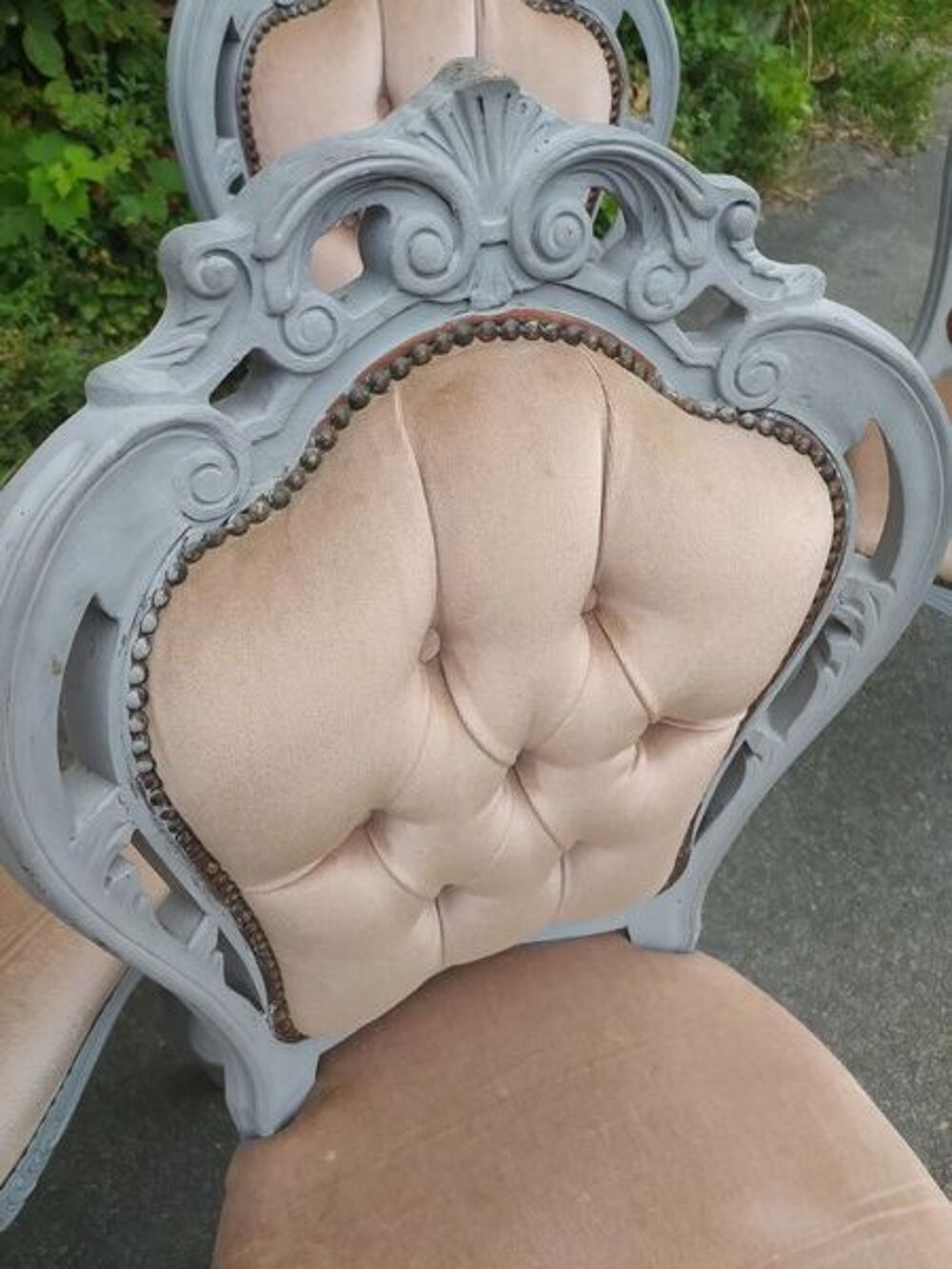 Lot de 5 Chaises Bois Velours Style Baroque 
Meubles