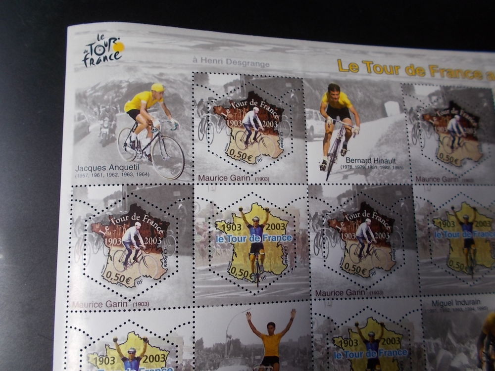 TBE : Timbres comm&eacute;moratifs des 100 ANS DU TOUR DE FRANCE 