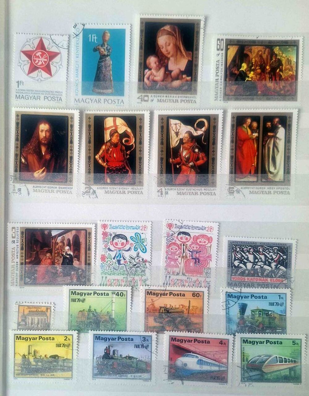 S&eacute;rie de timbres de collection de Hongrie A 