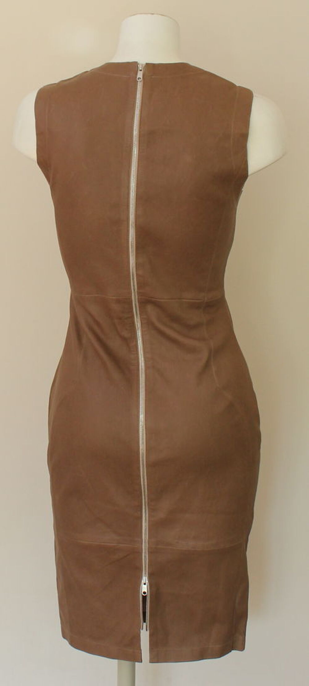Robe cuir taupe VENT COUVERT T.36 Fr Vtements
