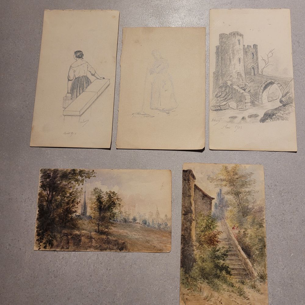 DESSINS / AQUARELLES H . LEROUX 