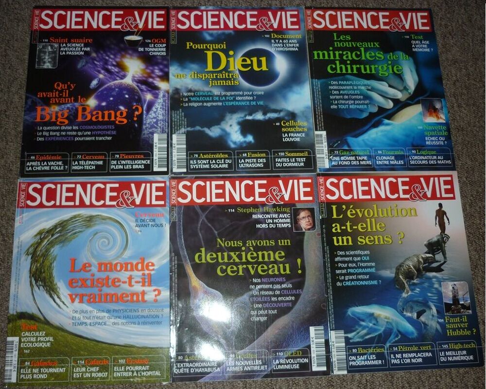 Magazines "SCIENCE &amp; VIE" 2005: lot des 12 revues de l'ann&eacute;e Livres et BD
