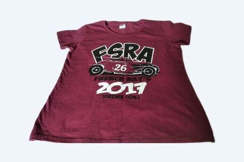 Tee-shirt FEMME taille L, bordeaux, motifs FSRA 2017 (neuf)  4 Ervy-le-Chtel (10)