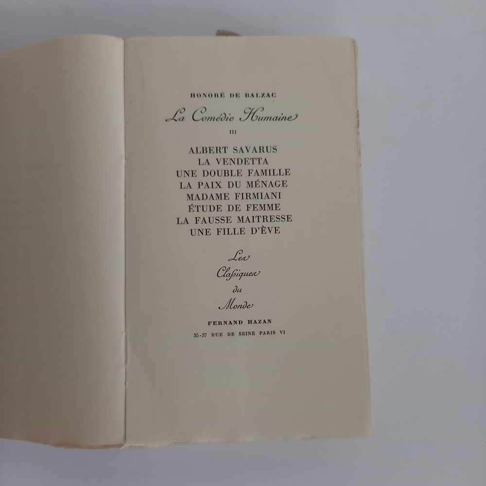 La com&egrave;die humaine, Henri de Balzac, 1954 , tome 3 Livres et BD