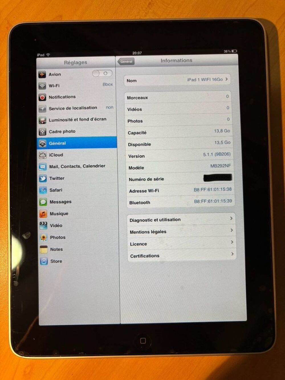 iPad 1 - 16Go 1 Wifi Matériel informatique