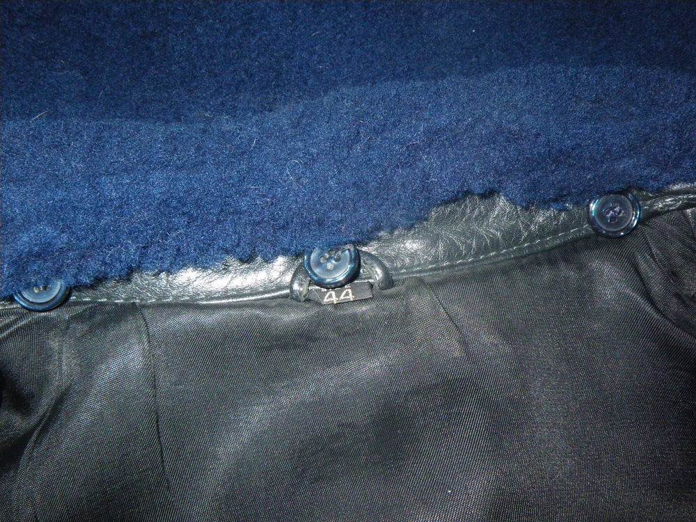 Blouson Aviateur Cuir Bleu Fonc&eacute; + Pantalon V�tements