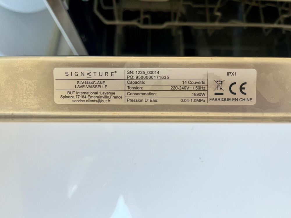 Lave-vaisselle SIGNATURE SLV 1444C-ANE - Garantie -> 11/27 Electroménager