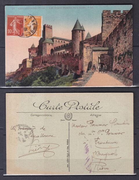 carte postale- CARCASSONNE (11) Les avant-portes de l' Aude  2 Lyon 5 (69)