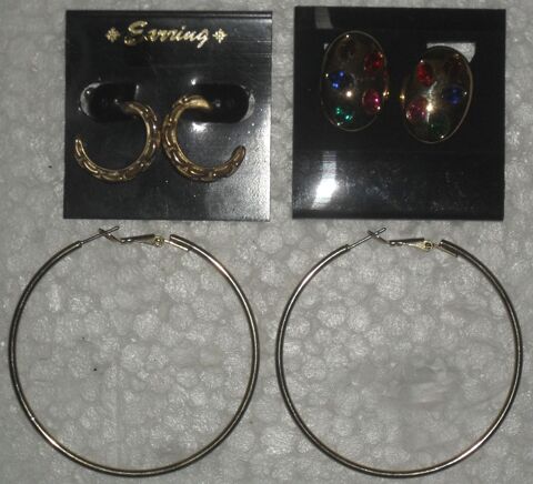 Lot de 3 paires de Boucles d'Oreilles. NEUVES 20 Montreuil (93)