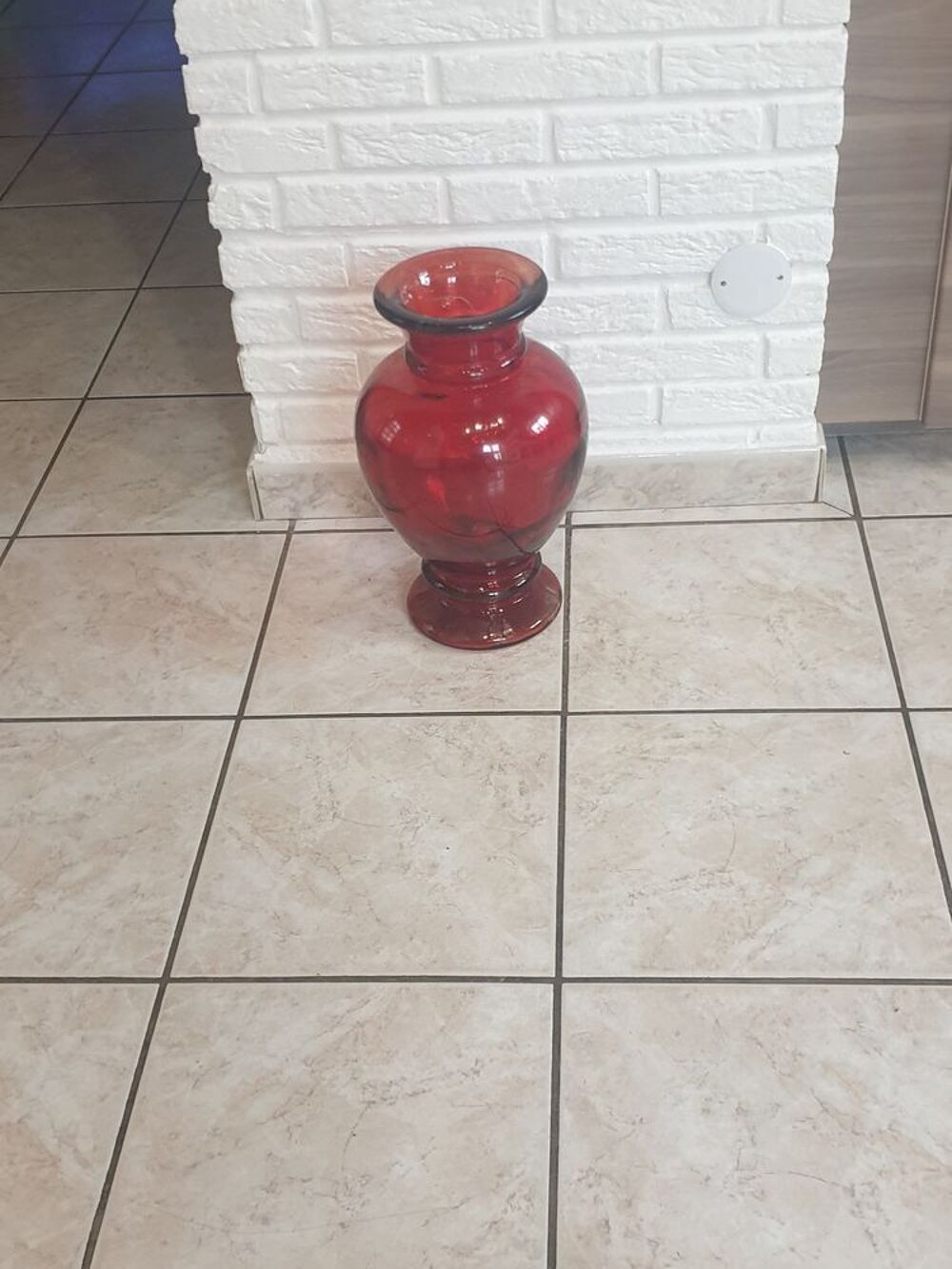Vase /pot verre rouge Décoration
