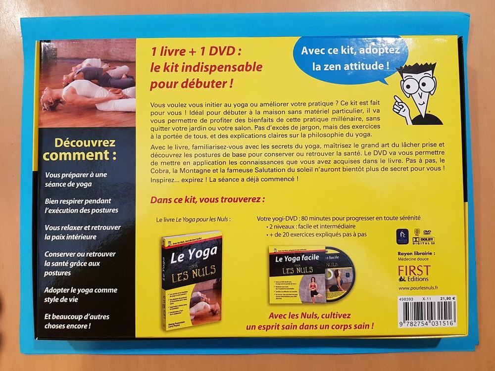 Le Kit Yoga pour les Nuls ; livre + DVD ; First &Eacute;ditions DVD et blu-ray