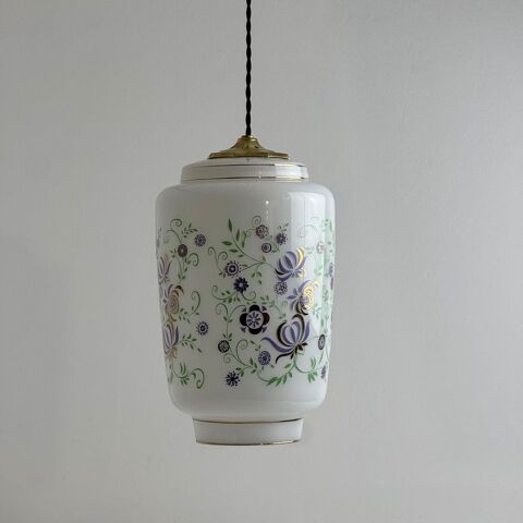 ANCIENNE GRANDE SUSPENSION EN OPALINE 1970 VINTAGE Montreuil (93)