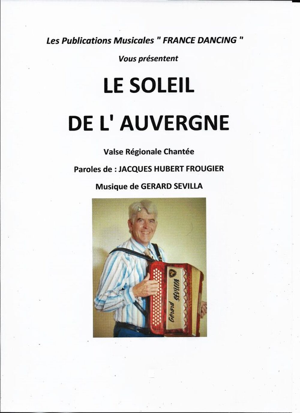 ACCORDEON: LE SOLEIL DE L' AUVERGNE Instruments de musique