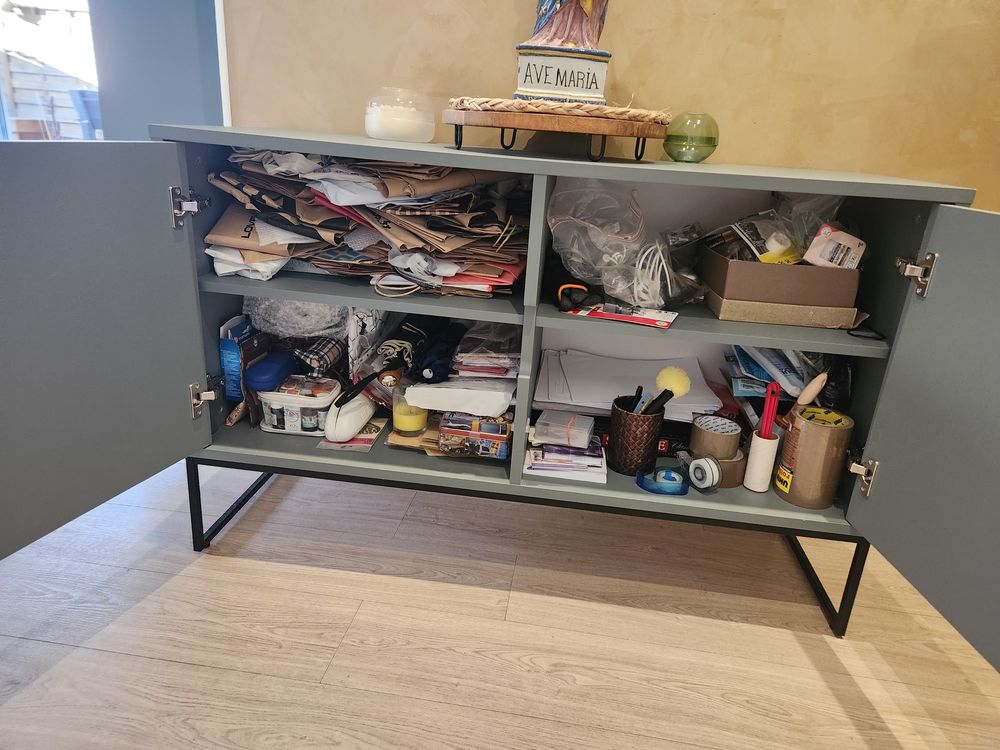 Petit Buffet haut vert mat possibilit&eacute; buffet bas assorti Meubles
