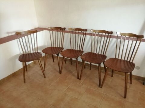 5 CHAISES VINTAGE MARQUE BAUMANN 750 Boisset-et-Gaujac (30)