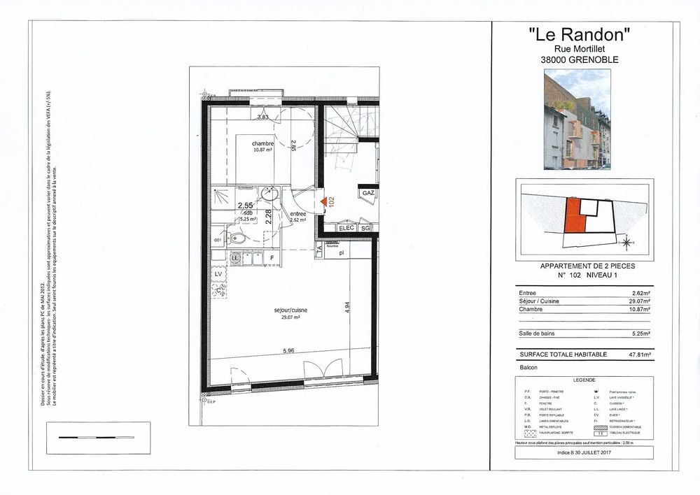 Location Appartement F2 à l'île verte Grenoble