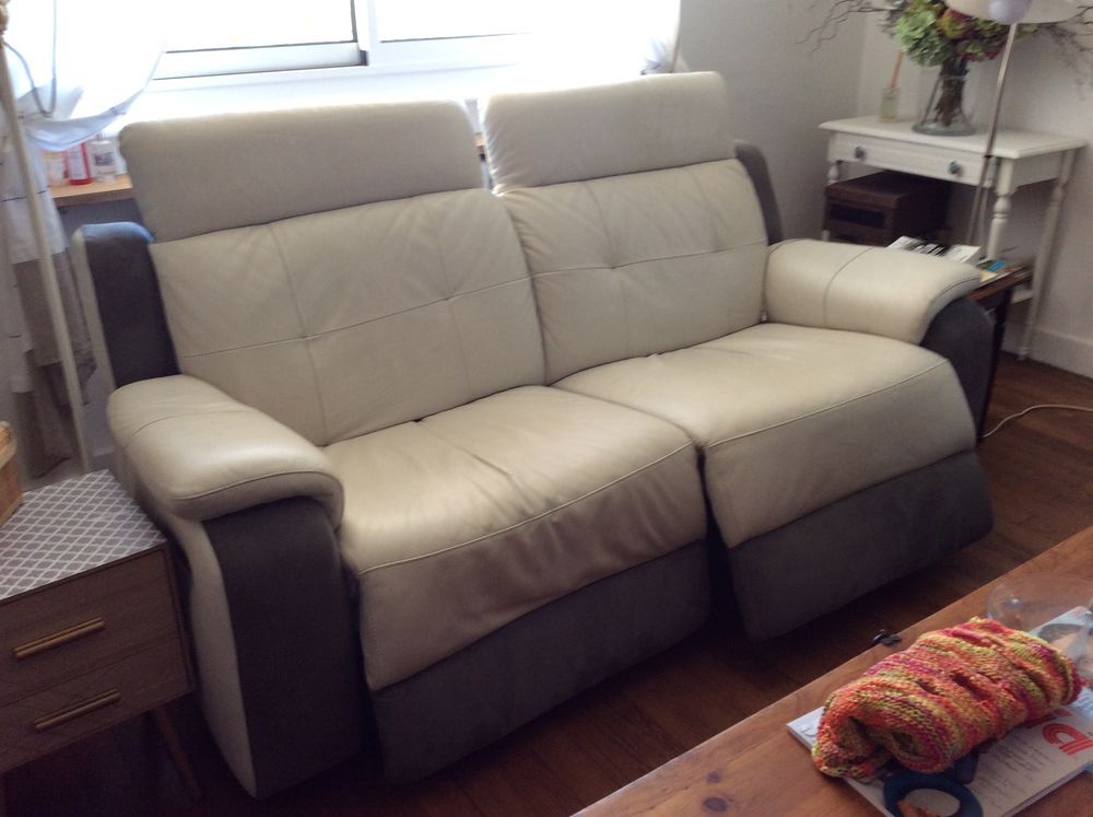 canape cuir blanc electrique Meubles