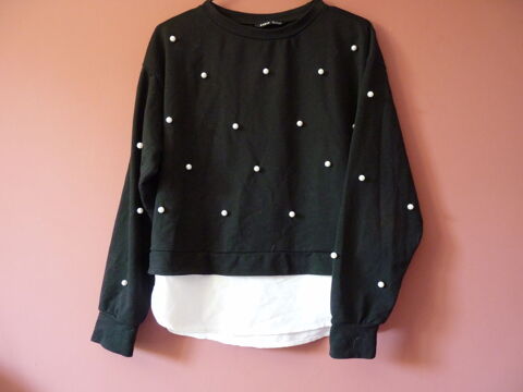pull femme S 36 Shein noir blanc manches longues TBE 2 Brienne-le-Château (10)
