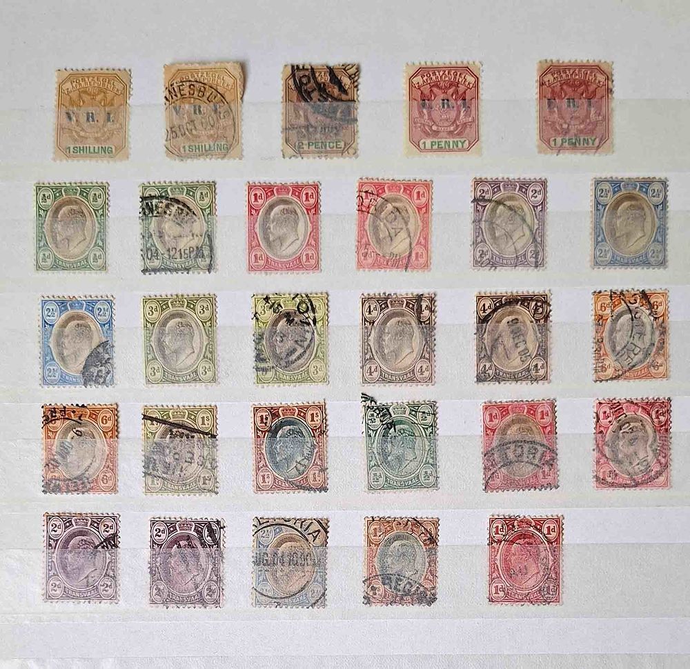 S&eacute;rie de timbres de collection du Transvaal 